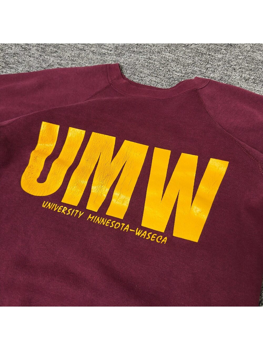 Vintage UMW University Minnesota Waseca Crewneck Maroon M